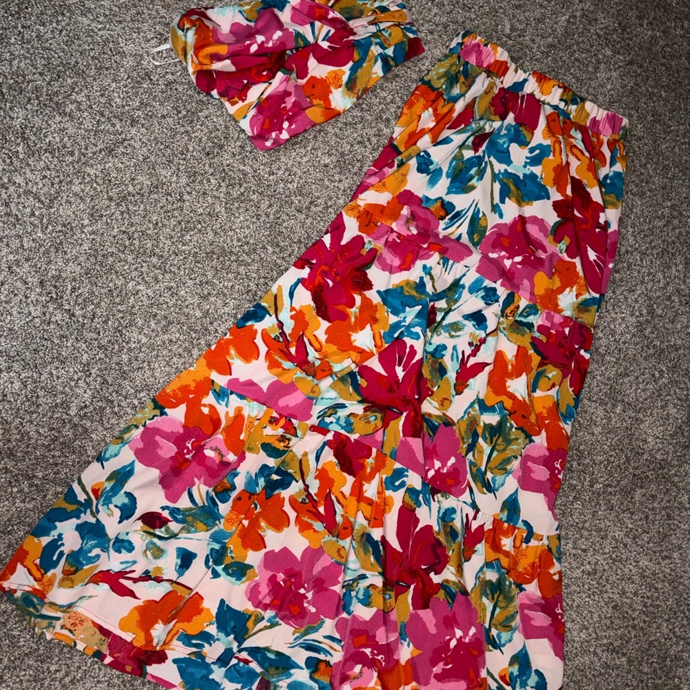2 Piece Floral Maxi Skirt set XS